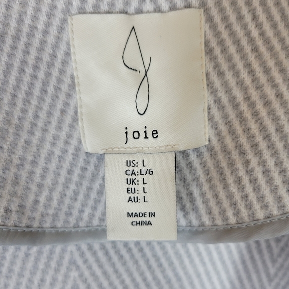 Joie Gray White Pattern Wool Blend Button Up Jacket Women Size Large NWOT - Picture 2 of 5